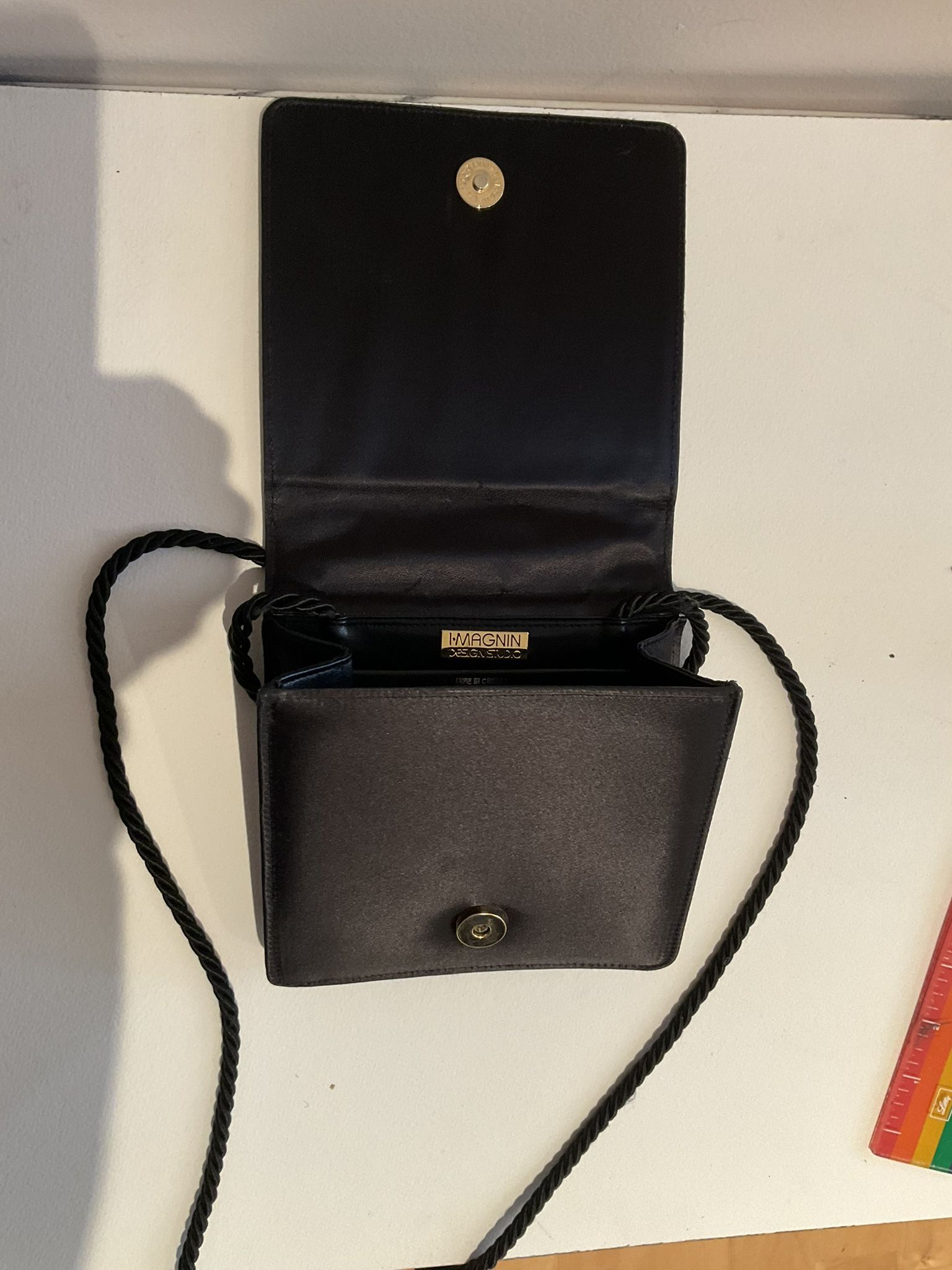 I -Magnin Designer Black Clutch