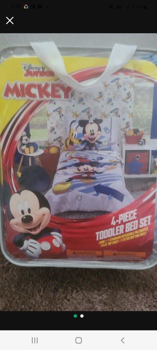 NEW DISNEY MICKEY MOUSE TODDLER BED SET