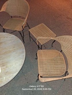 Wicker over wrought iron patio set