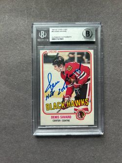 1981-82 OPC #63 Denis Savard Rookie card w/ on card auto & HOF inscription. Negotiable