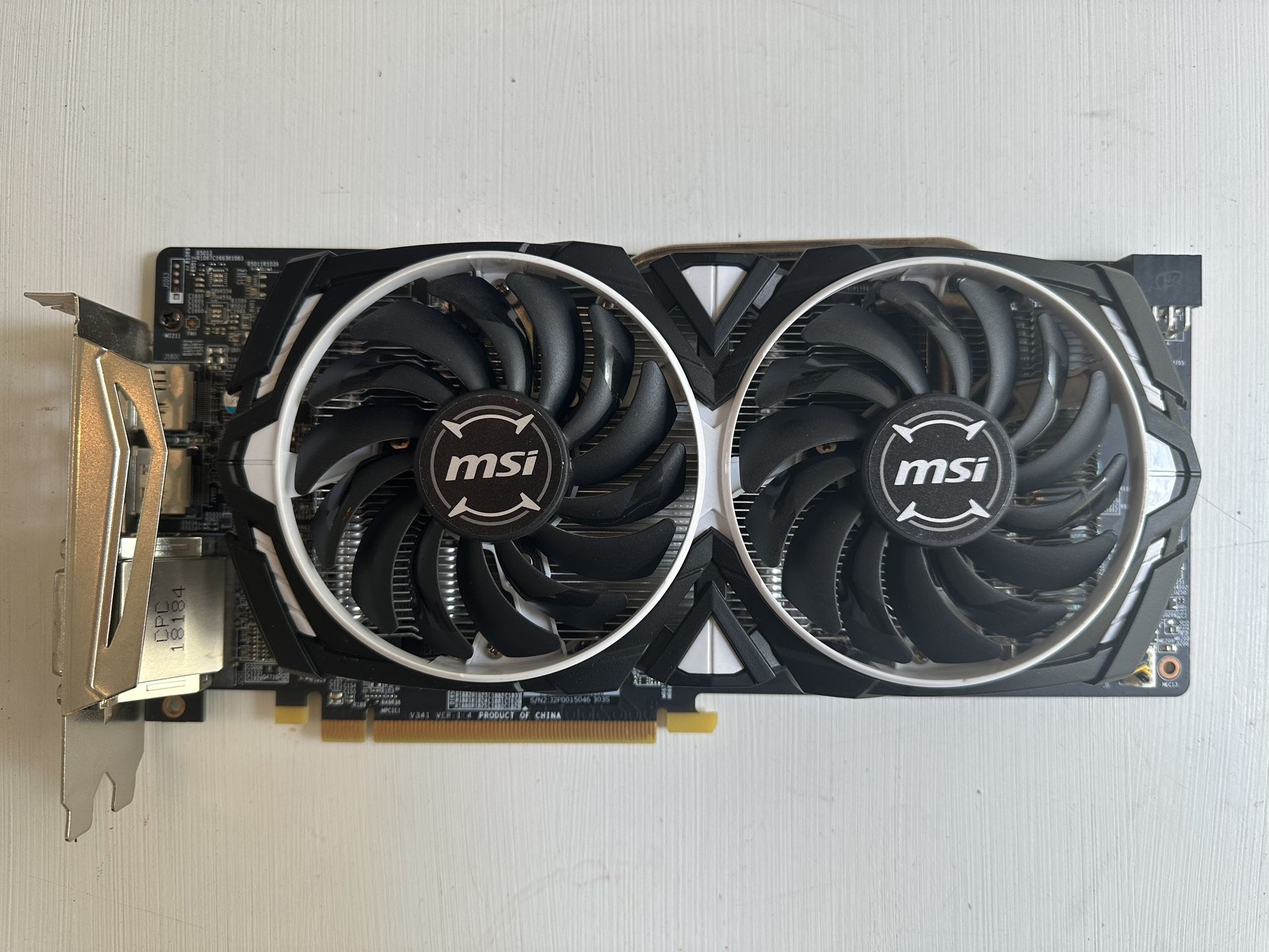 MSI Radeon RX 580 Armor 8gb GPU (Model MS-V341)