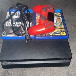 PS4 With Controller And Games 