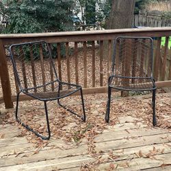Pair of Metal, Outdoor Accent Chairs