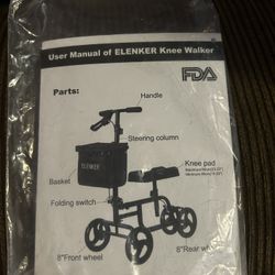 Elenker Steerable + Foldable Knee Walker / Knee Scooter With Storage 