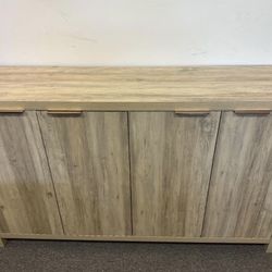 Oxford Fluted Storage Cabinet Sideboard Buffet Cabinet W/Adjustable Shelves, Multifunctional Console