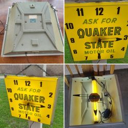 Vintage Quaker State Lighted Advertising Plastic Sign, AS IS/READ