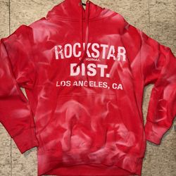Rockstar Dist Red and white hoodie