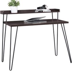 Ameriwood Home Haven L-Desk with Riser, Distressed Gray Oak