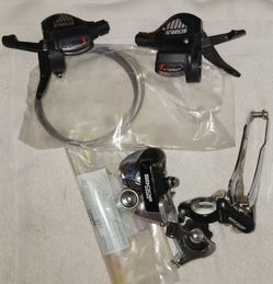 VINTAGE SHIMANO 200GS DERAILLEUR SET + 3x8 TRIGGER SHIFTERS —