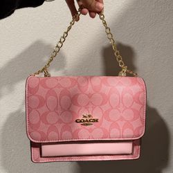Pink Coach klare crossbody bag
