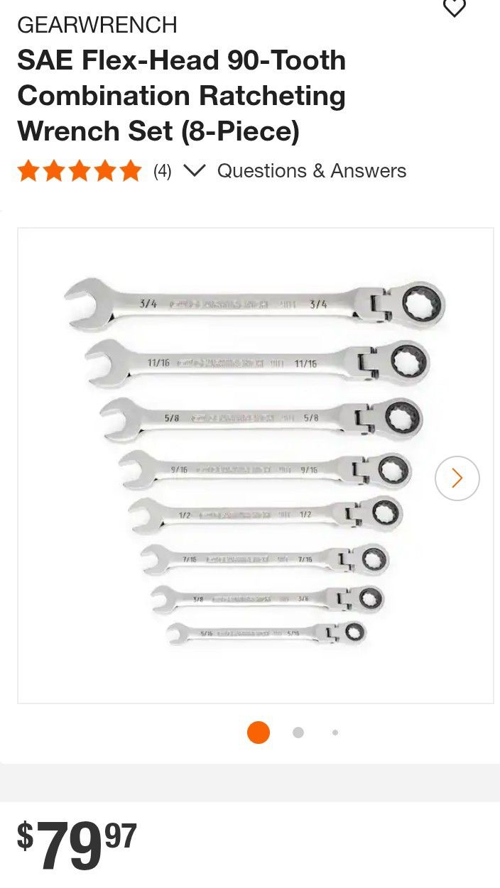 GearWrench 8 peice Ratchet Set 