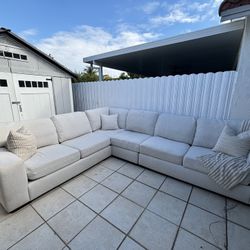 Free Delivery - White Kevin Charles Sectional Sofa/Couch
