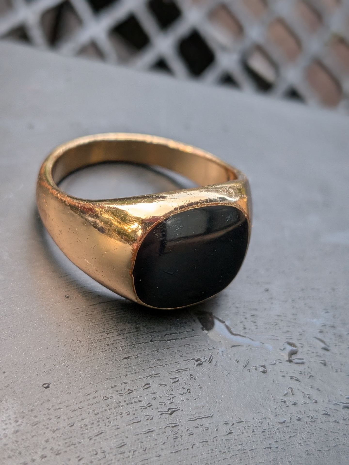 gold plated onyx ring