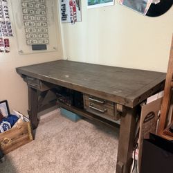Living Spaces 58” Jaxon Desk Gray