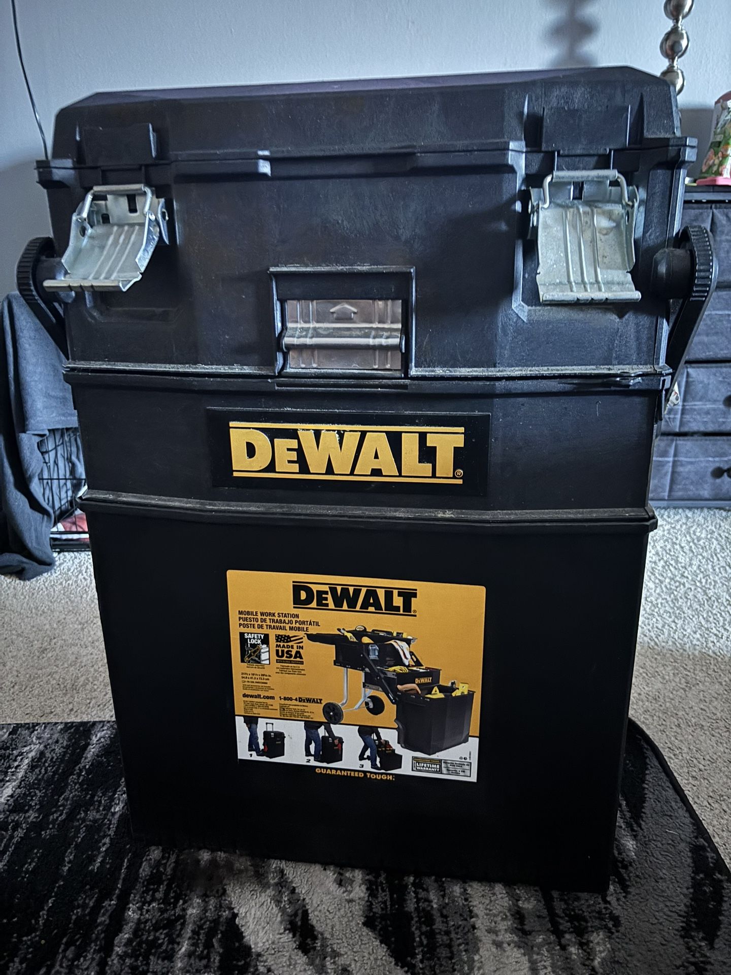 DEWALT 16" 4-in-1 Cantilever Tool Box Mobile Work Center with Removable Tray