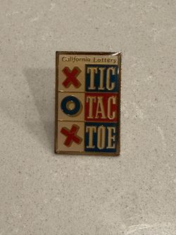 "Tic Tac Toe" California Lottery Lapel Pin Gold Color Pin, 1 x 0.6" Clean