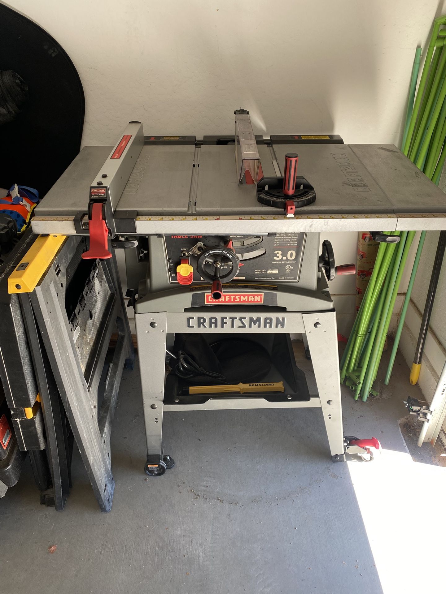 Craftsman Table Saw 10” 3hp