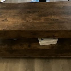 Wooden Table With Extendable Surface