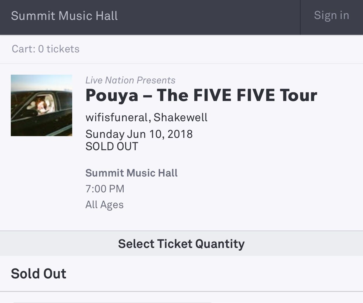 Pouya FiveFive tour