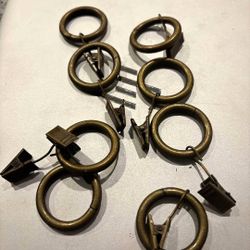 8 brass (shower) curtain clip rings