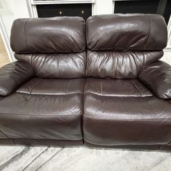 Genuine leather sofa and loveseat