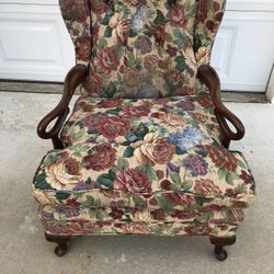 Queen Anne Upholstered Hardwood Chair