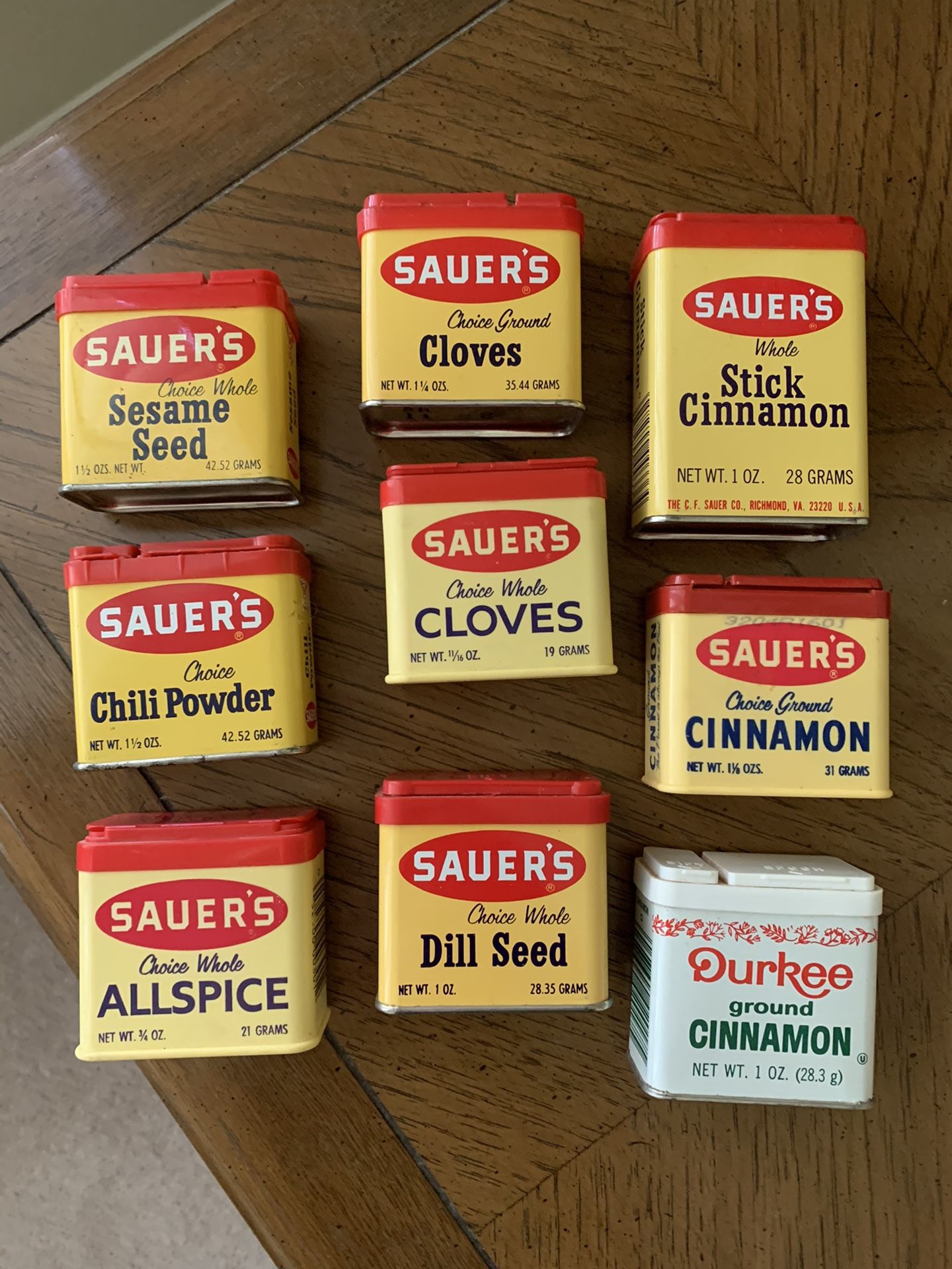 Vintage Lot Of Spice Tins