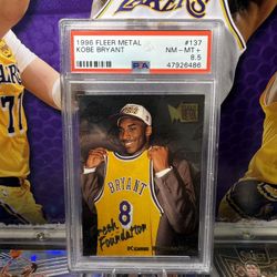 1996 Rookie Kobe Bryant Fleer Metal PSA 8.5