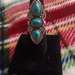 Turquoise And Silver Ring