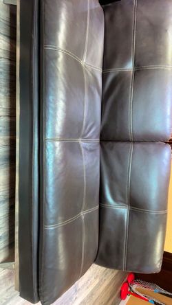 Leather couch bed and couch 2in1