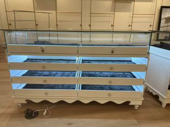 4-Tier Jewelry Cabinet with Pull-Out Drawers with LED light