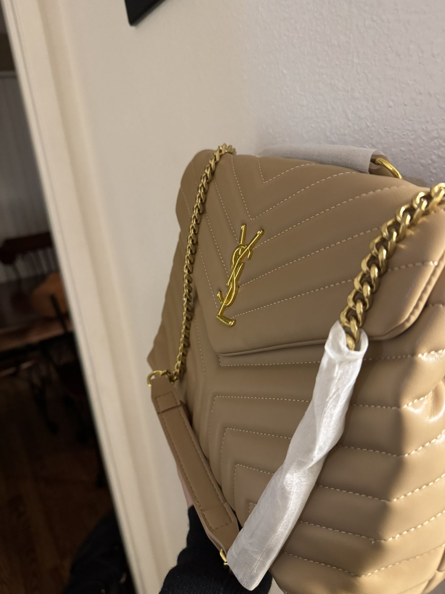 Perfect Gift For Christmas Bag Beig Gold