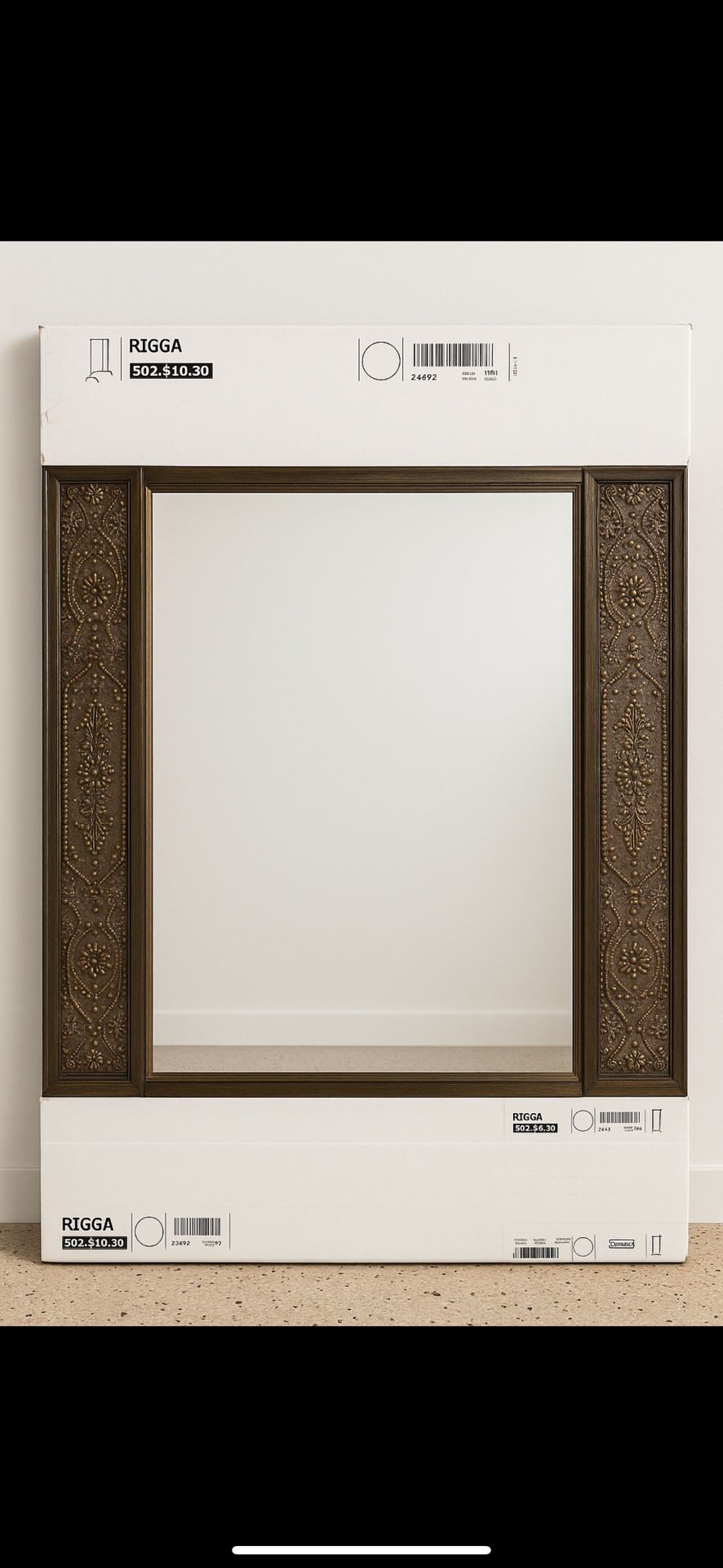 XL Full-Length Mirror – Antique Vintage Frame + Original Packaging