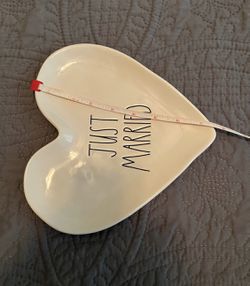Rae Dunn Just Married Heart Dish perfect for a gift Thumbnail