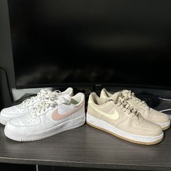WOMEN SHOE DEAL AIRFORCE 1 (pink 8.5) (tan 8)