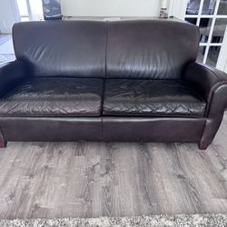 Leather Couch - pottery barn by Mitchell gold