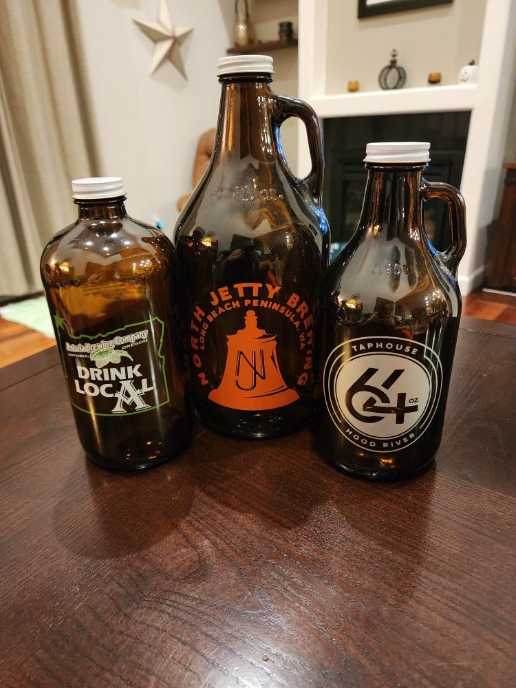 3 Glass Growlers - Various Sizes