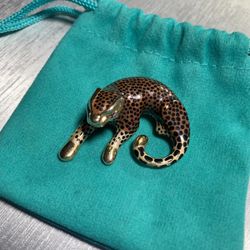 Vintage Leopard 14K Yellow Gold Pendant