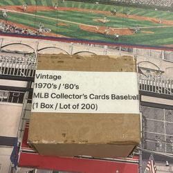 Vintage 1970’s / ‘80’s MLB Collector’s Cards Baseball (1 Box / Lot of 200)
