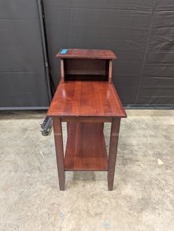 Two-Tier Cherry Finish Wood End Table