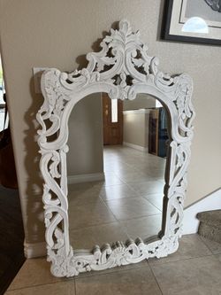 White Mirror - Wood Carving Carved
