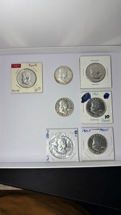 Lot of 7 Franklin Half Dollar Proof Silver Coins