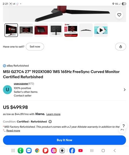 MSI Optix G27C4 27"