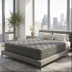 Brand New Gray King Mattress 12 Inches Thick 