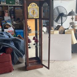 Grandfather Clock Lighted Curio Cabinet 