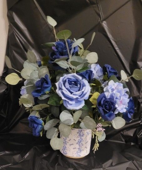 Blue Silk Floral Arrangement