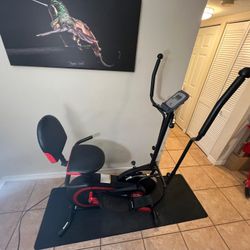 Trio Trainer Body Rider- Eliptical and stationary bike with floor mat