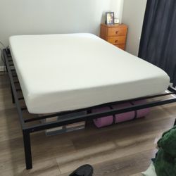 Queen Size Mattress and Black Bedframe 