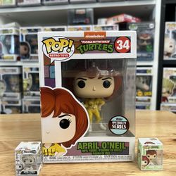 3 April O'Neill Funko Pops One 4-Inch & 2 Bittys LE #140 #34 TMNT Ninja Turtles