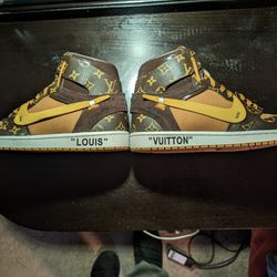 Custom Jordan Retro 1 Louis Vuitton Size 10